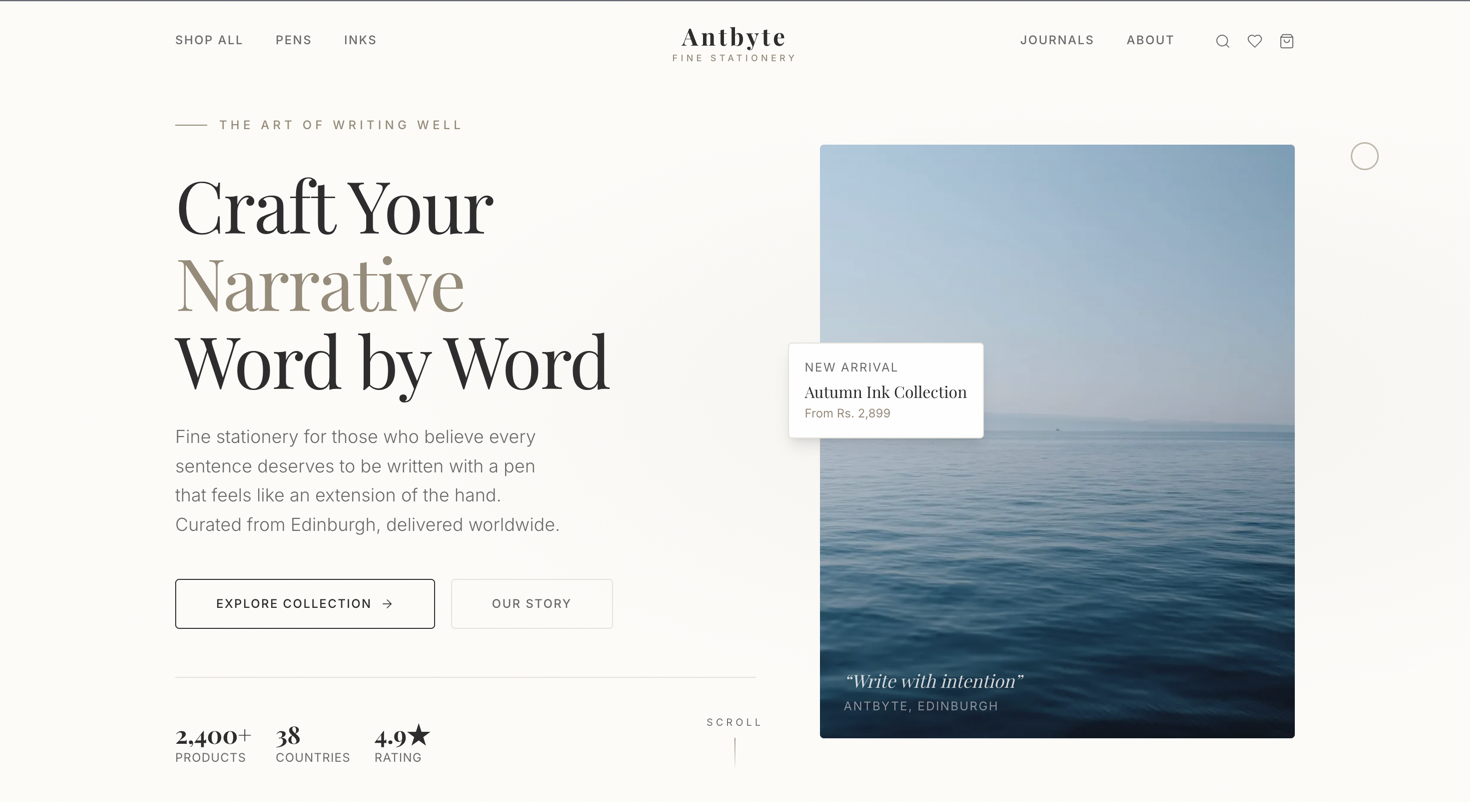 Luxury E-Commerce Experience — case study by AntByte Labs Nepal